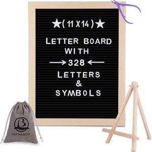 USPHAROS Black Felt Changeable Letter Board 11x14 w/Stand